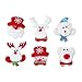 Amosfun 6 pièces LED Broche de Noël Clignotante Lumineuse en Forme de Bonhomme de Neige Renne Cerf Ornements de Noël dEnfants Décoration Vêtement Noël (Style alétoire)