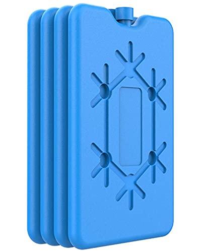 DELFINO Ice Packs for Lunch Box Reusable Ultra Thin Freezer Packs Long Lasting for Coolers Cooler Bag for Work School Picnic or Camping Keep Food Fresh Lightweight Design for Easy Carrying 4 Pcs
