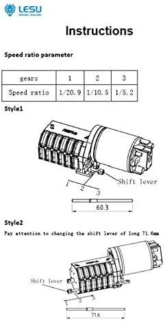 Lesu 3-Grade Gearbox D Transmission Motor for 1/14 Rc Tractor Trailer Truck