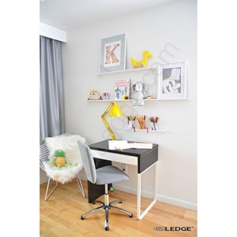 ULTRAledge 4'/48" Art Display/Picture Ledge/Floating Shelf, Metal, Modern (3.5" deep, White) Cover