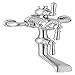 Rohl U.3552L-APC Perrin & Rowe Edwardian Exposed Thermostatic Mixer with Tub Spout & Volume Control, Polished Chrome