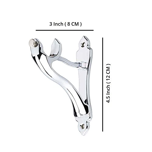 Image of Ferio Heavy Curtain Bracket and Holder for Door and Window Accessories, Curtain Support, Rod Brackets, Curtain Brackets Rod Support for 1 inch Rod Chrome Finish 2 Set (4 pcs)