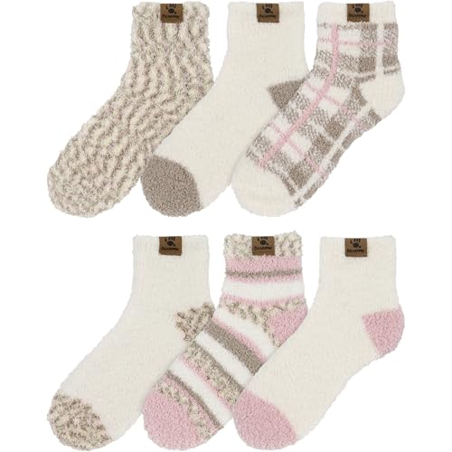 BEARPAW Ladies 6 Pair Pack Cozy Super Soft Warm Lounge Socks Multi Color Patterned Ankle and Low Cut Packs3