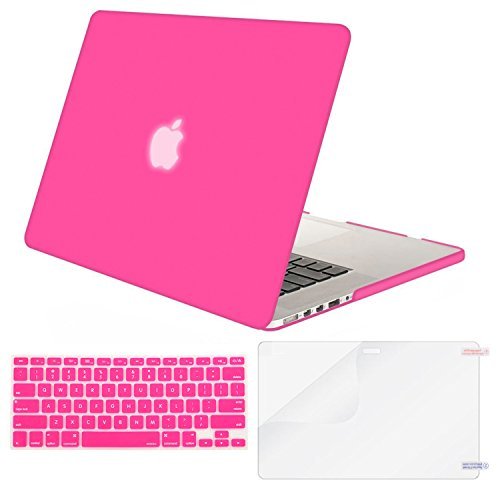 Mosiso Plastic Hard Case with Keyboard Cover with Screen Protector for MacBook Pro Retina 13 Inch, Light Red