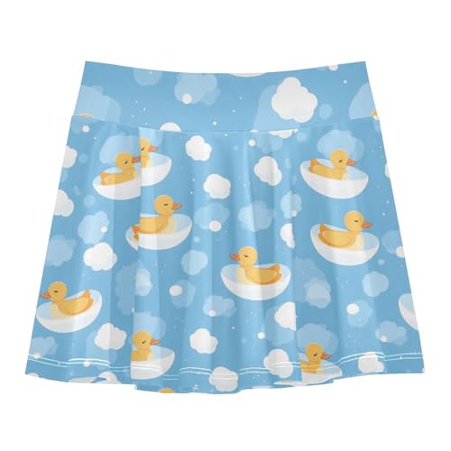 visesunny Girl's Golf Skirt Athletic Relaxing Duck Water Tennis Skort Sport Activewear with Double Layer Pockets