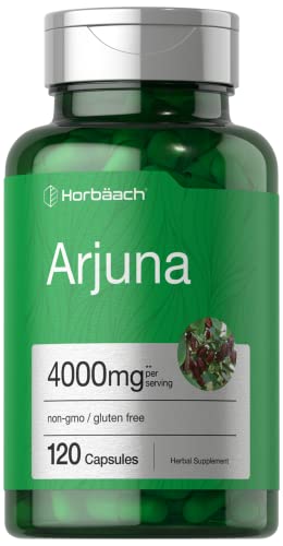 Horbaach Arjuna Capsules 4000mg | 120 Count | Non-GMO, Gluten Fre...