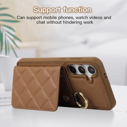 Étui fin et léger de luxe en brun pour Samsung Galaxy S25 Plus - 4