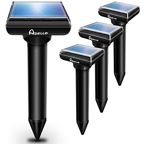 Apello Mole Repellent Pack of 4 Solar Mole Repeller Outdoor Gopher Repellent Ultrasonic Vole Deterrent No Mole Killer No Gopher Trap Harm to Your Yard
