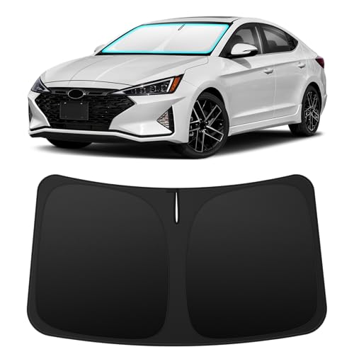 Image of INSAUTO Custom Fit Windshield Sun Shade for Hyundai Elantra 2017-2020 | Foldable Front Window Sunshade Car Accessories, UV & Heat Reflector, Keeps Interior Cool, Includes Storage Bag