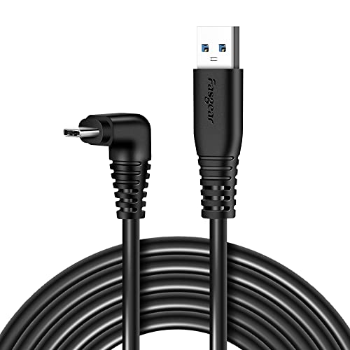 Fasgear Câble 4 m USB 3.1 Gen 1 vers type C 90 degrés, conçu pour Oculus Quest Link, transmission de données 5 Gbit/s, câble de charge rapide et de synchronisation 3 A pour jeux PC (4 m, Noir)