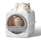 VARLNALY 3.0 Large Self-Cleaning Cat Litter Box, Pull-Out Non-Electric Automatic Cat Litter Box with Lid, One-Piece Base Prevents Urine＆Litter Leakage, Fully Enclosed Litter Box Isolates Odor