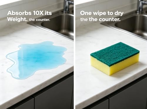 Image of Heavy Duty Scrub Sponges for Dishwashing Kitchen Sponges Non-Scratch Dual-Sided Scrubbing Sponges for Dishes, Pot, Pan, Bathroom and Household Cleaning,24 Pack