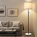 GyroVu Marble Floor Lamp, Adjustable Height Standing Lamp with Marble Base Tall Lamp with Pull Chain Switch Floor Lamps for Living Room, Bedroom & Office Bulbs Not Included(Black)