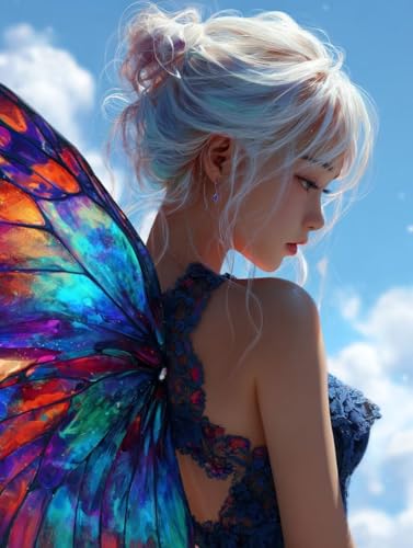 数字油絵初心者向け DIY アクリル絵の具塗り絵キット、Paint by Numbers子供と大人ハンド塗り絵美しい女の子インテリア装飾ペイントバイナンバー 絵画手芸ストレス解消DIY手描、インテリア 家の壁の装飾、20x30cm/8x12インチ(フレーム