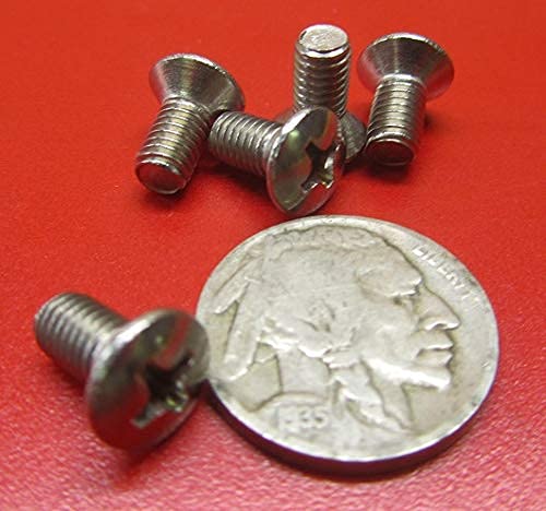 18-8 Stainless Steel Oval Head Phillips Machine Screws, FT, M5 x .8 mm Thread Size x 10 mm Length, 100 Pcs