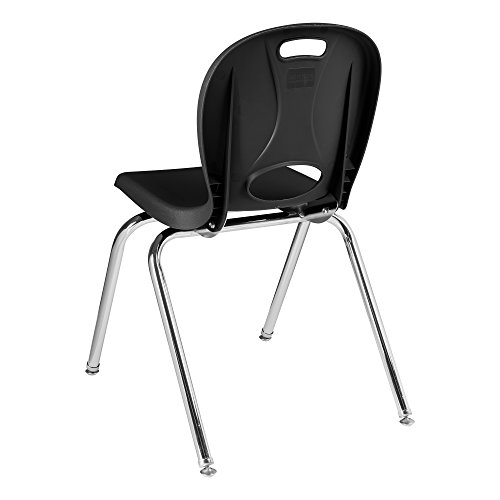 Image of Learniture LNT-116-CSW-BK Learniture Structure Series Stackable School Chairs for Classroom, 16 inch Seat Height, Black, Pack of 4