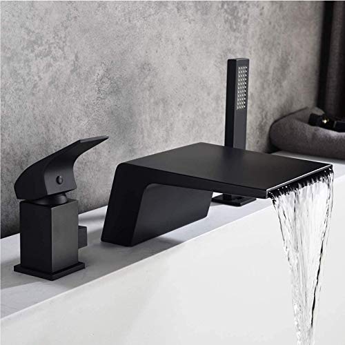 Mitigeur cascade baignoire noir mat haut de gamme à manche unique - 3