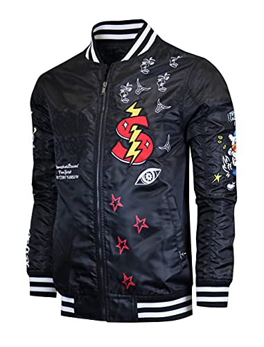 Image of SCREENSHOT Hip-Hop Urban NYC Fashion Bomber Jacket - Modern Outdoor Lightweight Streetwear Graffiti Print Zip Up Top