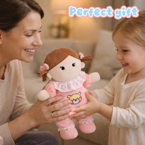 Jumbrace 10" Soft Baby Doll My First Baby Rag Doll,Soft Gift for Kid(Pink) by Jumbrace - Used condition - Image 4
