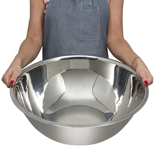 16 Quart Large Stainless Steel Mixing Bowls Set 3-Pack Nesting Bowls