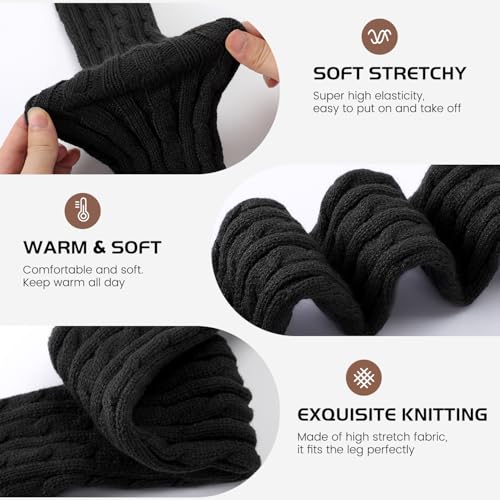 Pleneal Leg Warmers for Women - 1/2/3 Pairs Fashion Cable Knit Warm Leg Warmers 80s Accessories for Party Sports Yoga4