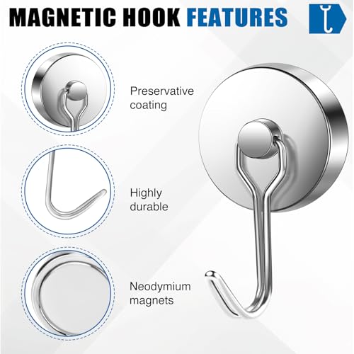 image for LOVIMAG Hooks, 110lbs+ Magnetic Magnet Hook 2025 Cruise Cabin Ship Ess