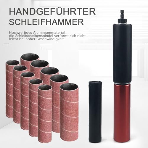 Handgeführte Gummi-Schleiftrommel, 1,5 Bohrer-Schleifdorn-Spindelschleifer-Adapter für Bohrmaschinen und Bohrmaschinen, 10 Stück Spindelschleifer-Hülsen Antriebsspindelschleifer