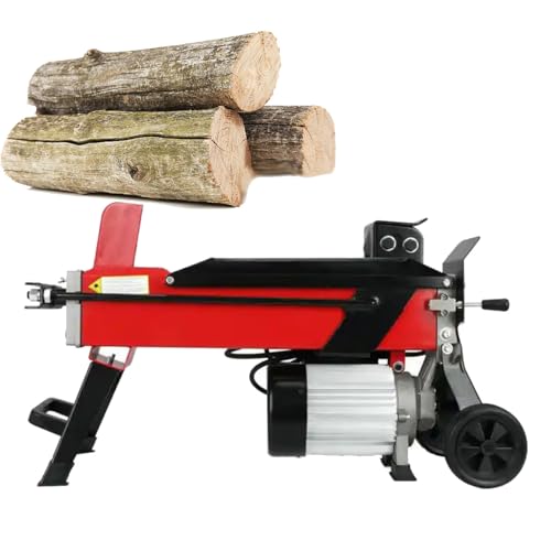 8 Ton Electric Log Splitter, Hydraulic Wood Splitting Machine, Small To Medium Wood Burners, Log Length Up To 520mm, with Foot Switch, Cross Head, for Firewood Splitting Forestry