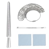 YPYMOD 5 Piezas Medidor de Anillos, Medidor Anillos Ring Sizer para Medir Tamaño Dedos Metal Anillo Joyería Kit A-Z, con 3 Escalas Medición (EU, US, UK)