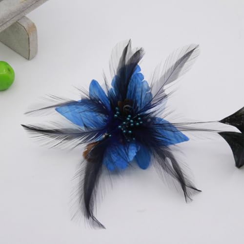 Image of Multi-function Feather Flower Brooch Pins & Hair Clips for Women Girls Corsage Brooch Party Ceremony Accessories Dance Banquet Pins Headdress