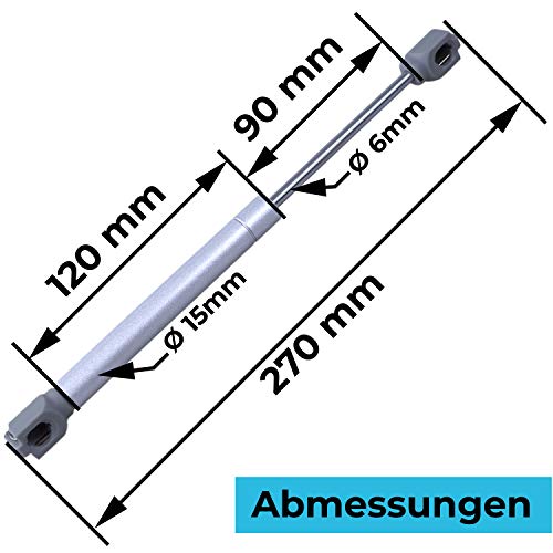 Stahlia Gasdruckfedern 150N (2 Stück) Klappenbeschlag Gasdruckdämpfer Türdämpfer Klappenhalter Gasfeder Dämpfer Kompressionsfeder Federdämpfer
