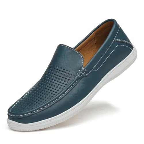 FMURY Casual Mens Shoes Leather Slip On Shoes Men Loafers Driving