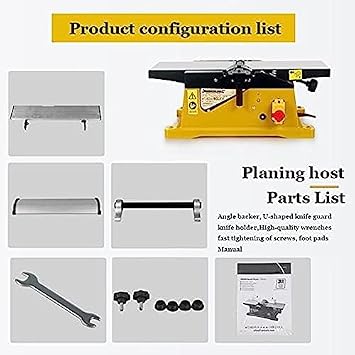 Benchtop Jointer Planer - Heavy Duty 6 Inch, 12000 RPM, 1800W for Precision Woodworking and Smoothing Surfaces