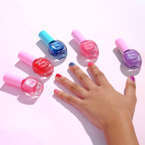 Image of Whimsy Beauty Nail Polish for Kids Girls, Peel Off Water Based Nail Colour with Non Toxic Formula, Safe Play Nail Paint for Daughters, 4 to 16 Years, Organic, Natural, Chemical Free (Purple)