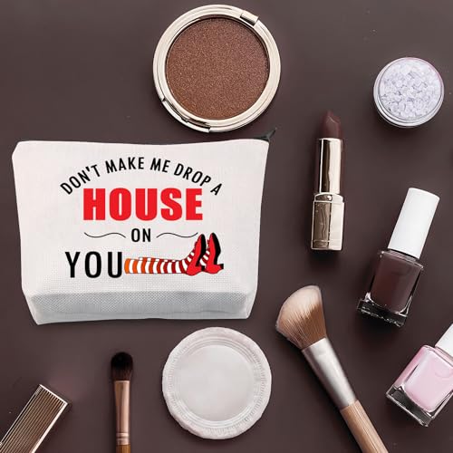 PLITI Wizard Oz Gifts Dorothy Ruby Gifts Ruby Red Slippers Gift Don't Make Me Drop a House On You Wizard Fans Makeup Bag (Drop a House bagU) - Image 4