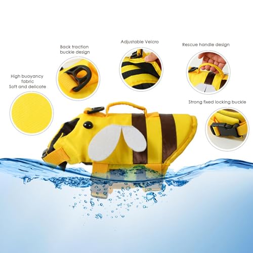 Hundeschwimmweste, Schwimmweste Für Hunde, Leicht Und Sicher Für Wassersport, Hunde Rettungsweste Mit Griff, Haustier Rettungsweste, Hundeschwimmweste Mit Hoher Schwimmfähigkeit, Zum Schwimmen, Surfen
