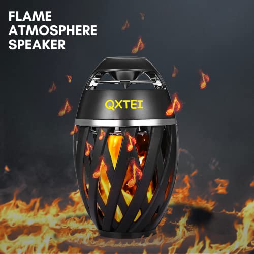 QXTEI Bluetooth 5.0 96-LED Light Flame Speaker for Indoors/Outdoors | Waterproof, Wireless, Portable 4-6 Hours Playtime | Android & iPhone Compatible (2 Pack)