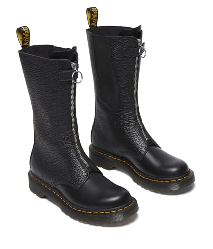 Dr. Martens Women's 1b99 Front Zip Leather Mid Calf Boots Combat