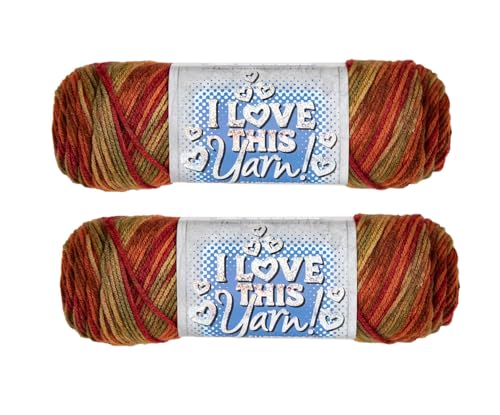 Image of Hobby Lobby Print I Love This Yarn, 550 Autumn Stripe, Set of 2 | 4 Medium Weight, 252 Yards Per Skein