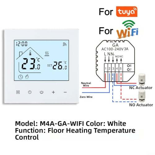 Thermostat WiFi programmable Tuya chauffage eau écran LCD application assistant vocal