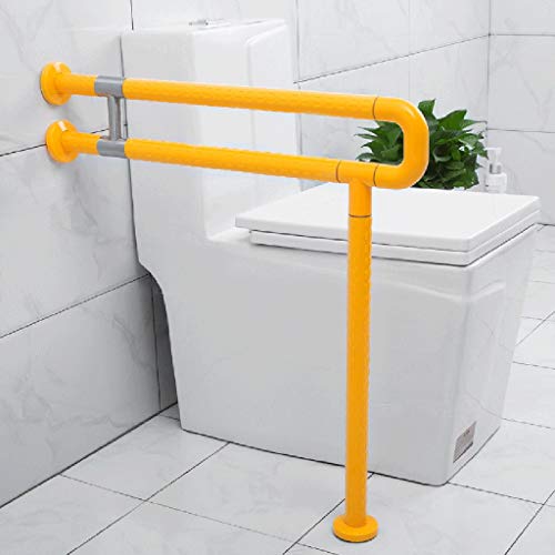 GCX-Grip Maniglia di Sostegno Antiscivolo for WC Giallo, Binario di Supporto for Bilancia da Parete a Pavimento, Telaio di Sicurezza a Parete, corrimano for Bilancia (Size : 75 * 70cm)