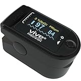 Vive Precision Pulse Oximeter - Oxygen Monitor Fingertip, Heart Rate Medical Grade Sensor LED Display - Accurate Finger Meter For Saturation SpO2, Lanyard & Batteries Included