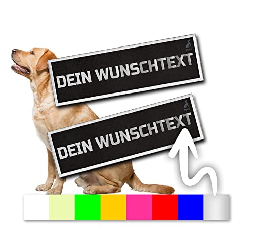 2 stück P24S taktisches Hundegeschirr Klettsticker selbst gestalten für mittlere und grosse Hunde mit Namen [Groß, Weiß]