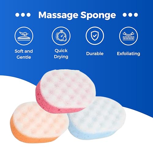 Esponja exfoliante de ducha corporal de doble cara con masaje suave pack de 12 6