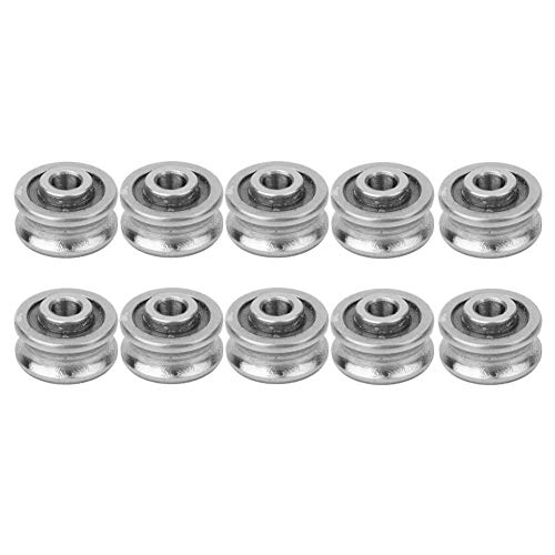 10 Pack Sg15 Track Guide Bearing, U Groove Track Roller Stainless Steel Bearing, Double Shielded Rail Ball Bearing 5Mmx17Mmx8Mm #TOP28