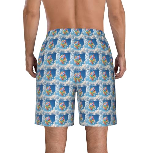 Cartoon Balloon Print Stylish Beach Shorts Swim Trunks Lightweight Breathable Summer Outdoor Activities3