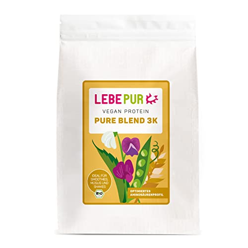 Lebepur BIO Proteinpulver vegan 1kg - NEUTRAL - 80% Eiweißgehalt aus Reis, Erbse und Hanf - ohne Zusatzstoffe, ohne Zucker Cover