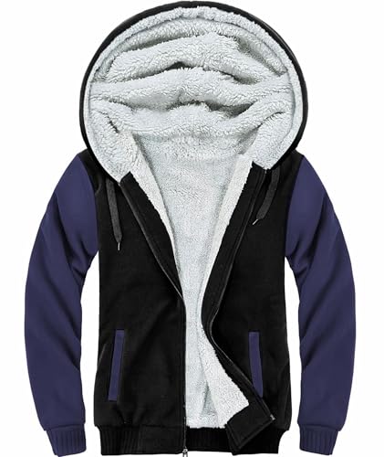 igeekwell Winterjacke Herren Hoodie Zipper Kapuzenpullover Kapuzenjacke Sweatjacke für Männer, Komfortable Sweatshirt mit Bequemes und Warmes Farbblock Sternenklarer Himmel