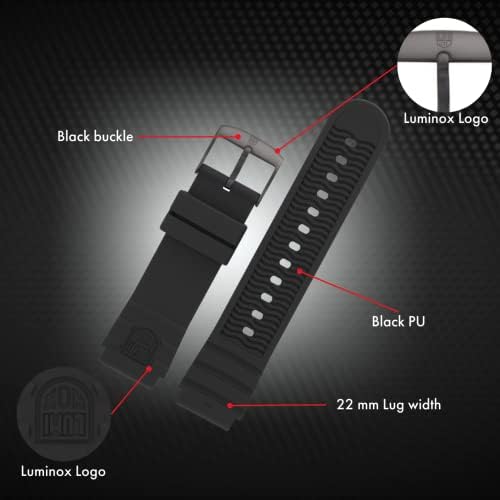 Luminox Horlogeband FP3800.20B, zwart, Modern Luminox Horlogeband FP3800.20B, zwart, Modern