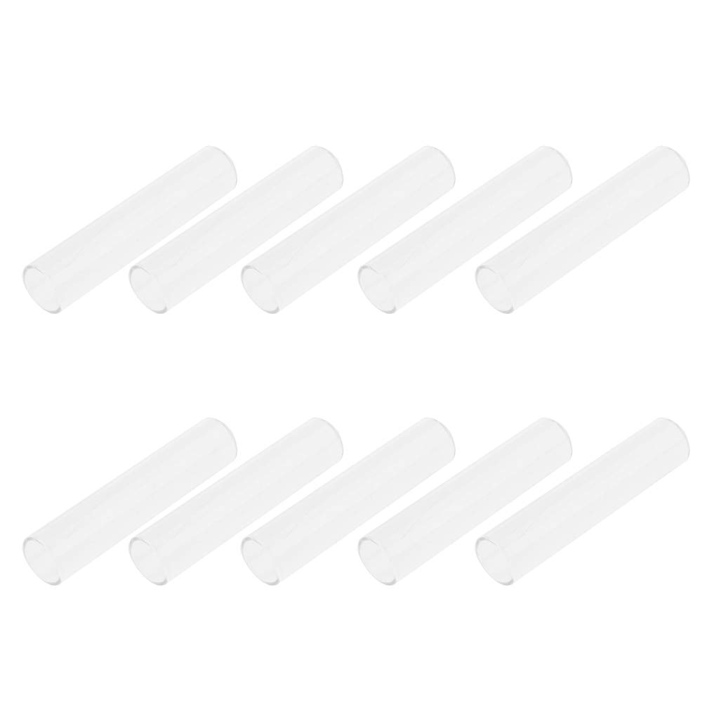 10 Pieces Borosilicate Glass Flat Test Spice Tubes 15x70mm without Cork Stopper